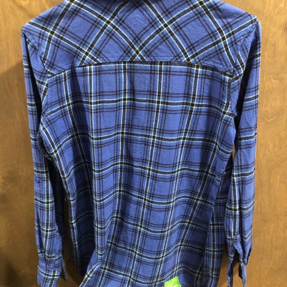 Ocean Pacific OP Sz L 11/13 blue flannel long - Picture 4 of 13